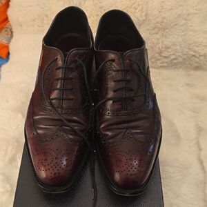 Prada Calzarure Uomo In Cordovan Leather Derbys